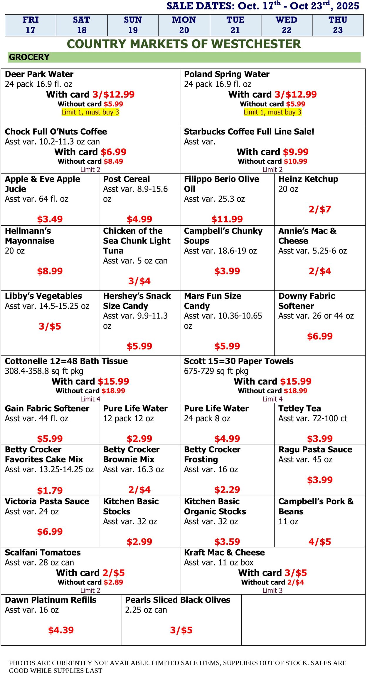 Weekly ad Country Markets of Westchester 10/17/2025 - 10/23/2025