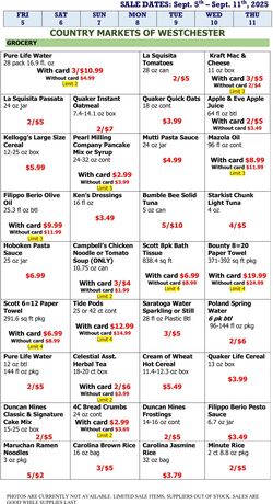 Weekly ad Country Markets of Westchester 09/05/2025 - 09/11/2025
