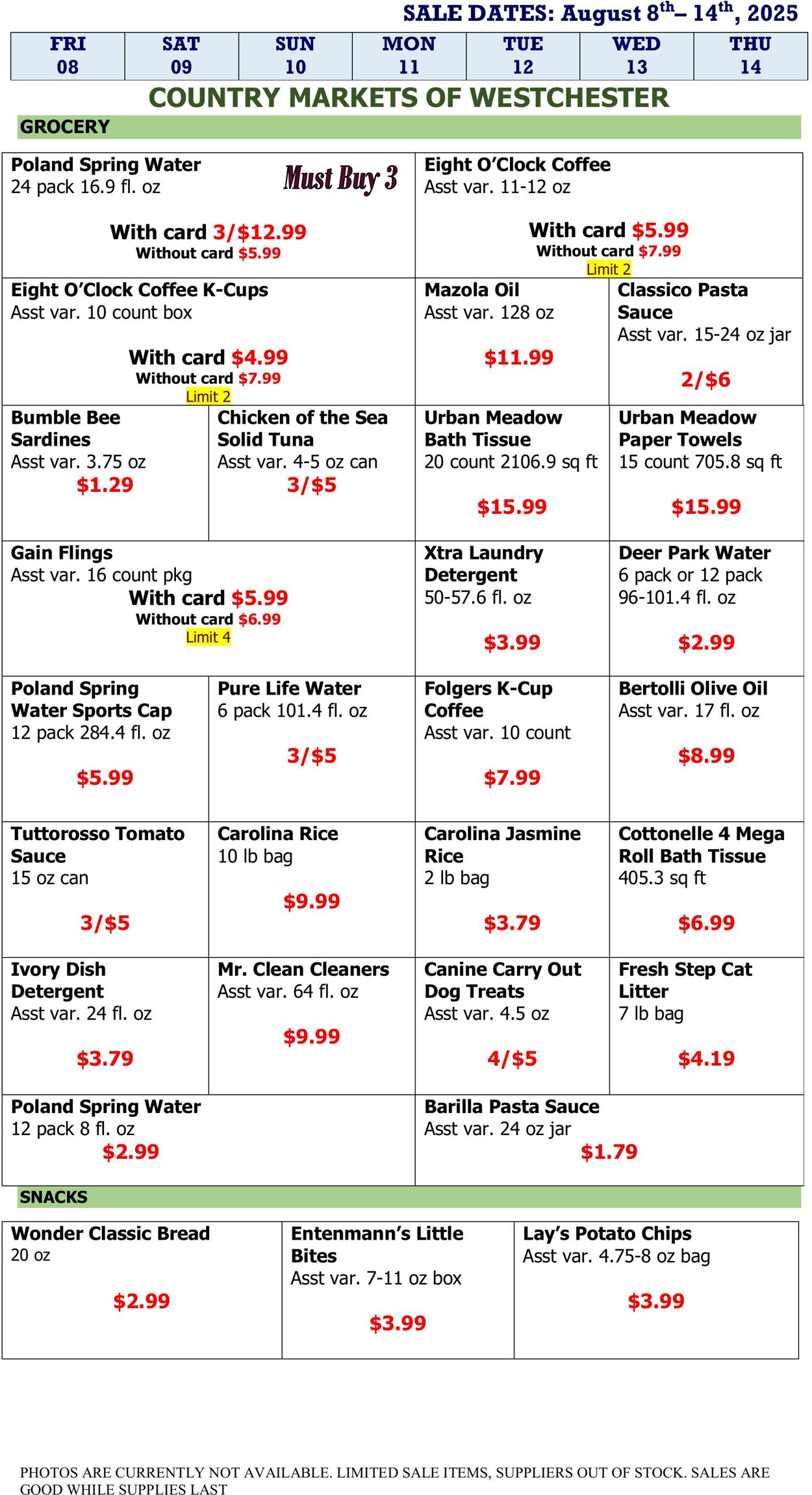 Weekly ad Country Markets of Westchester 08/08/2025 - 08/14/2025