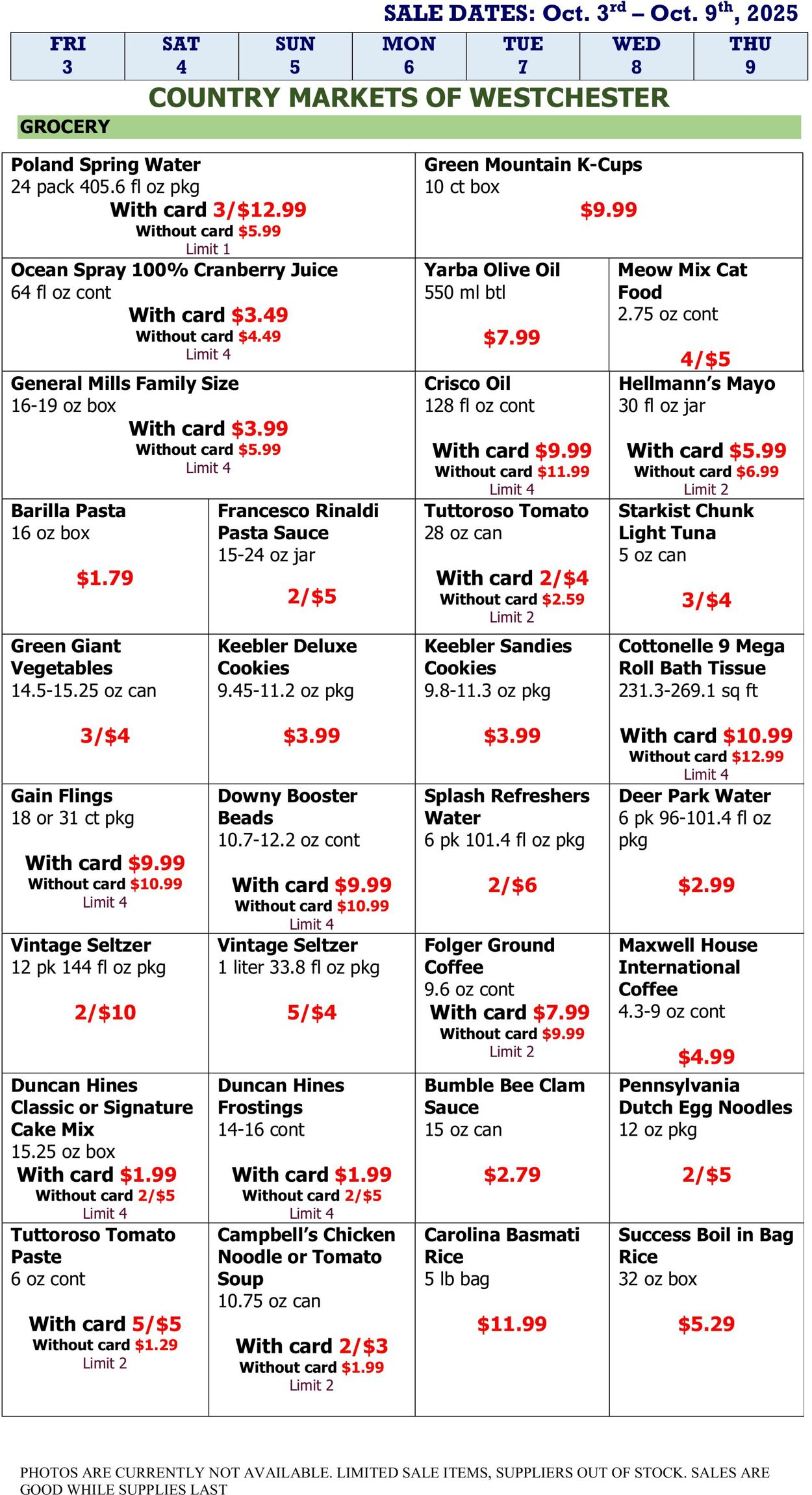 Weekly ad Country Markets of Westchester 10/03/2025 - 10/09/2025