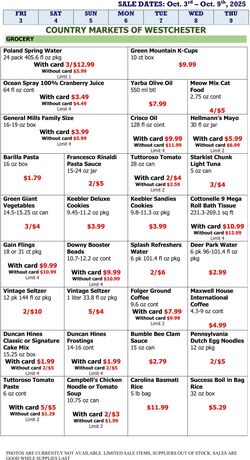 Weekly ad Country Markets of Westchester 10/03/2025 - 10/09/2025