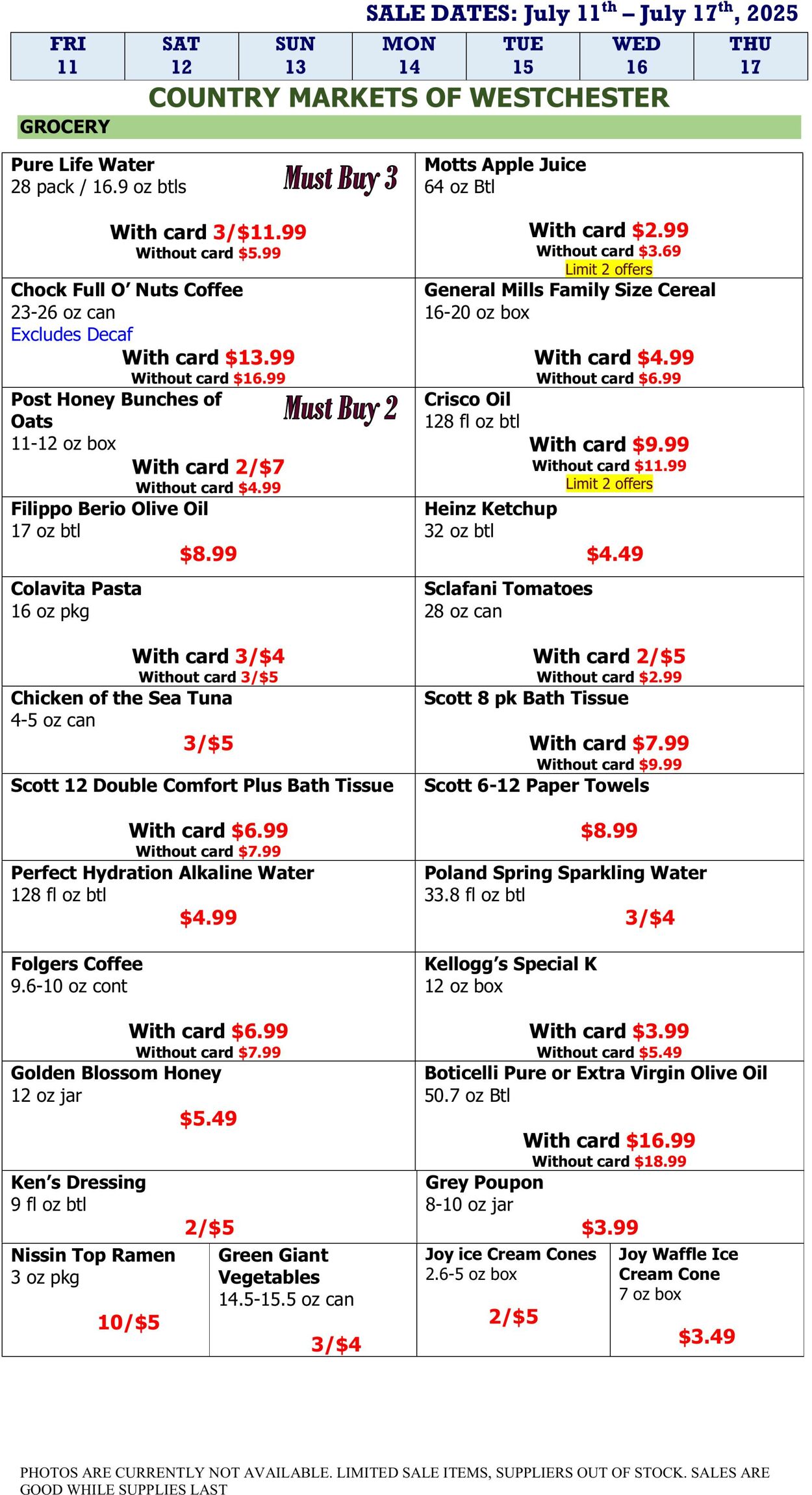 Weekly ad Country Markets of Westchester 07/11/2025 - 07/17/2025