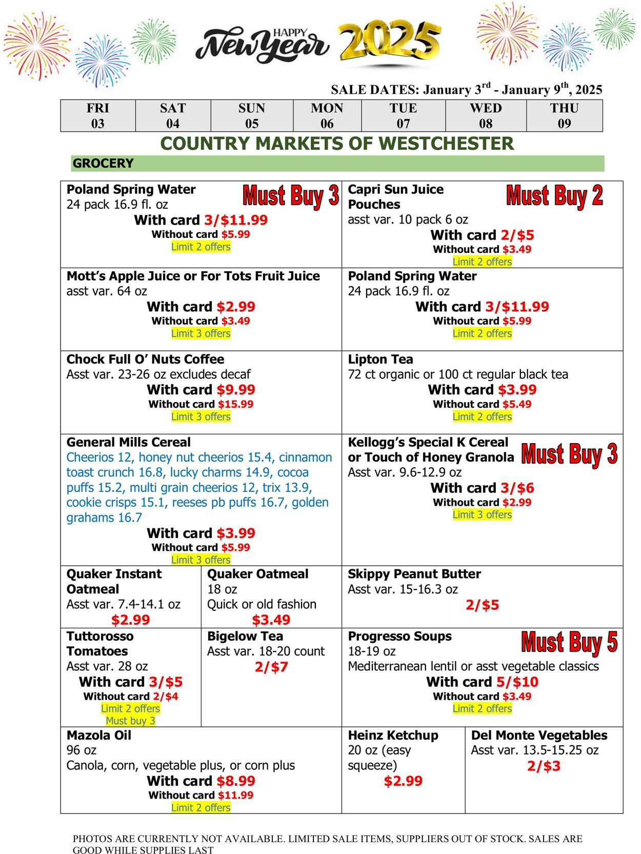 Weekly ad Country Markets of Westchester 01/03/2025 - 01/09/2025