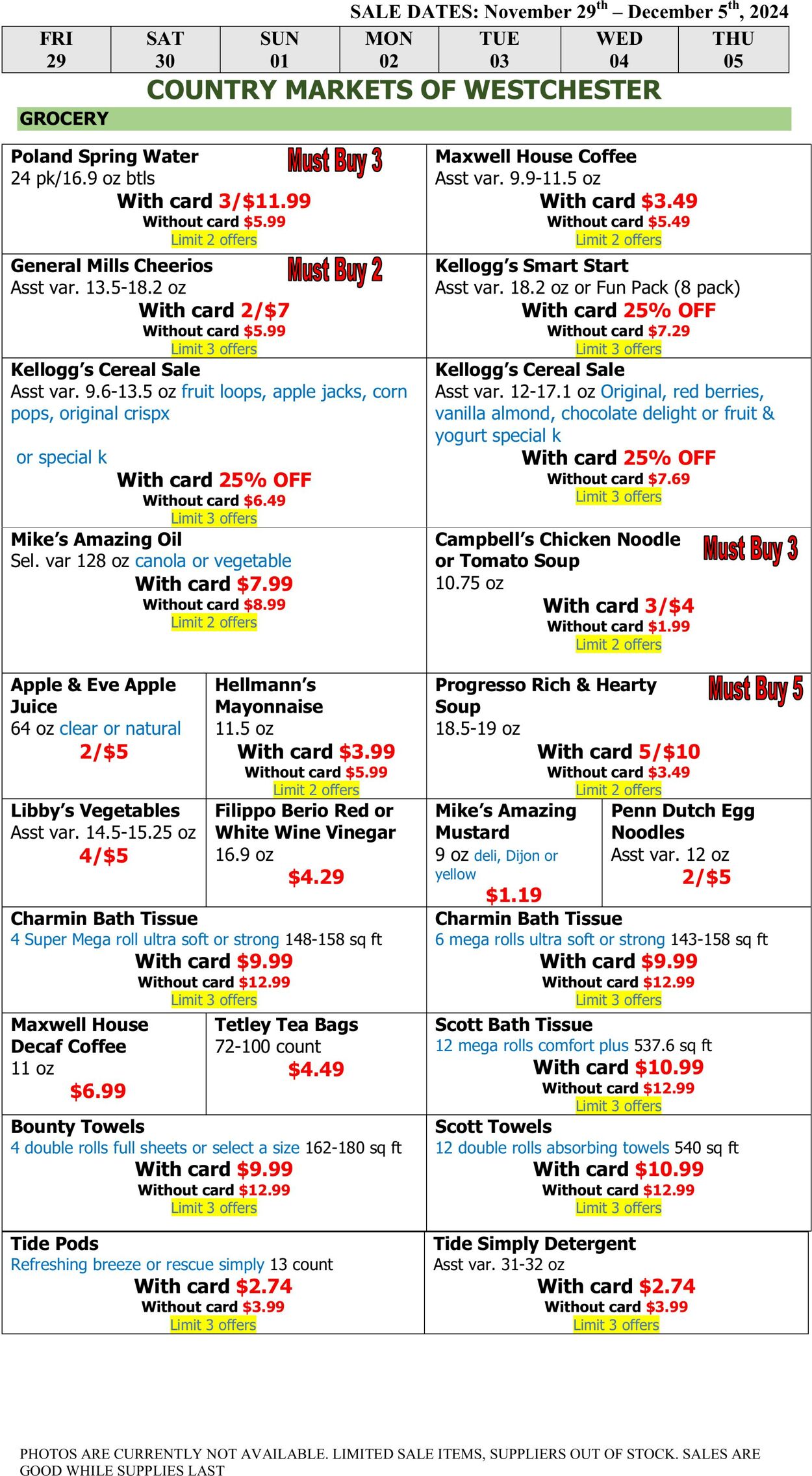 Weekly ad Country Markets of Westchester 11/29/2024 - 12/05/2024