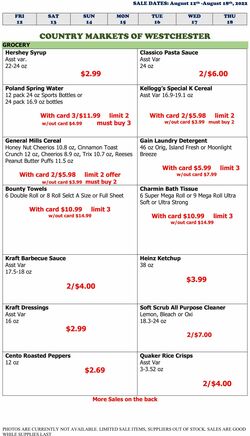 Weekly ad Country Markets of Westchester 08/12/2022-08/18/2022