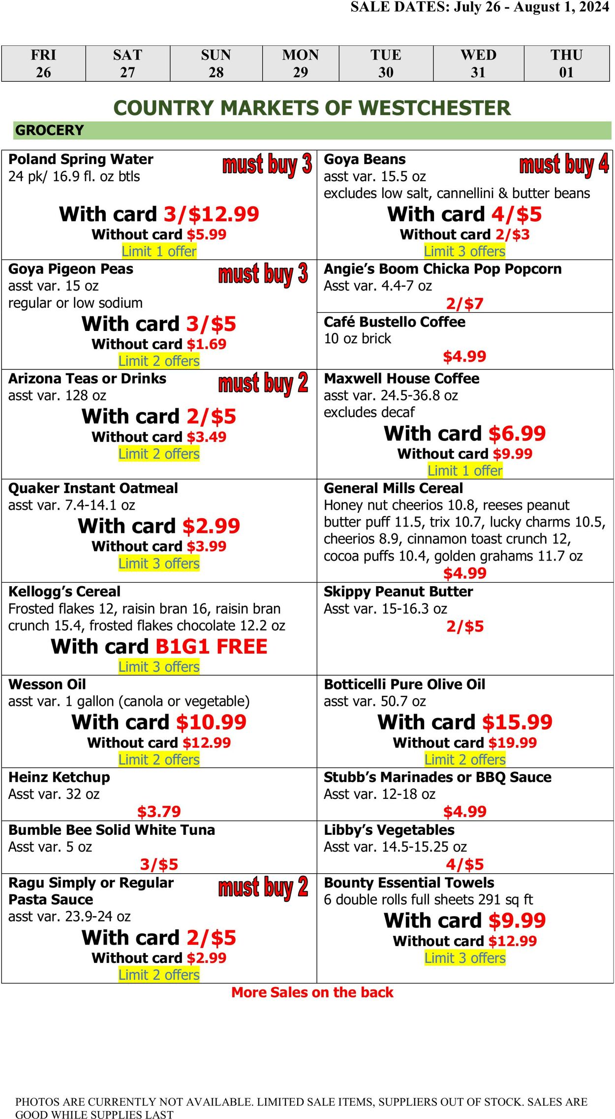 Weekly ad Country Markets of Westchester 07/26/2024 - 08/01/2024