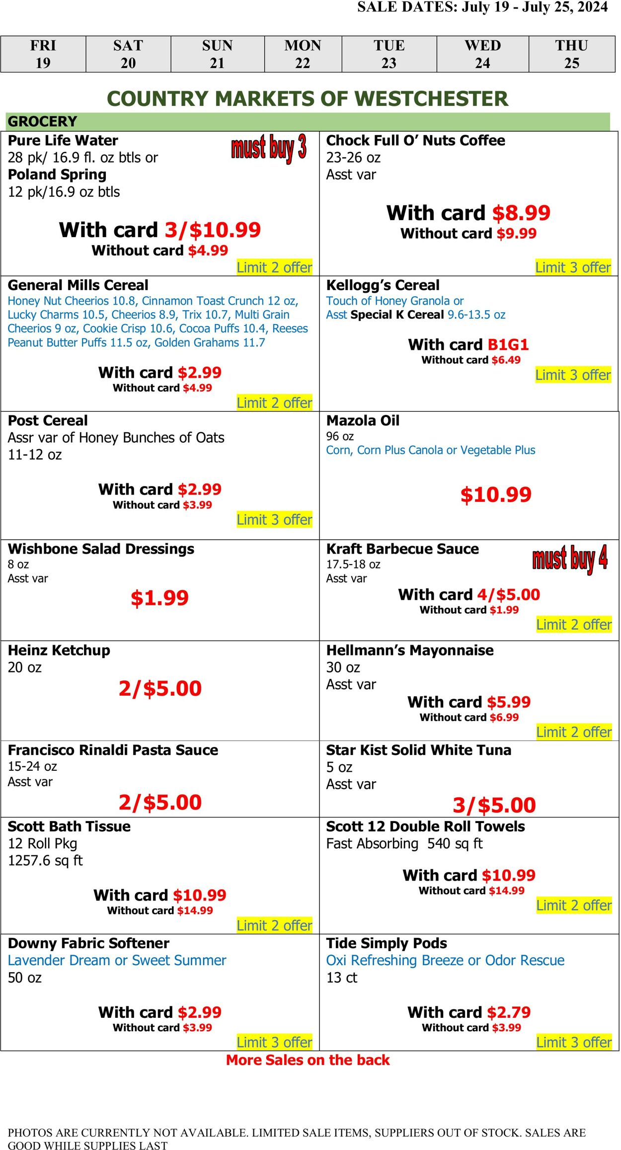 Weekly ad Country Markets of Westchester 07/19/2024 - 07/25/2024