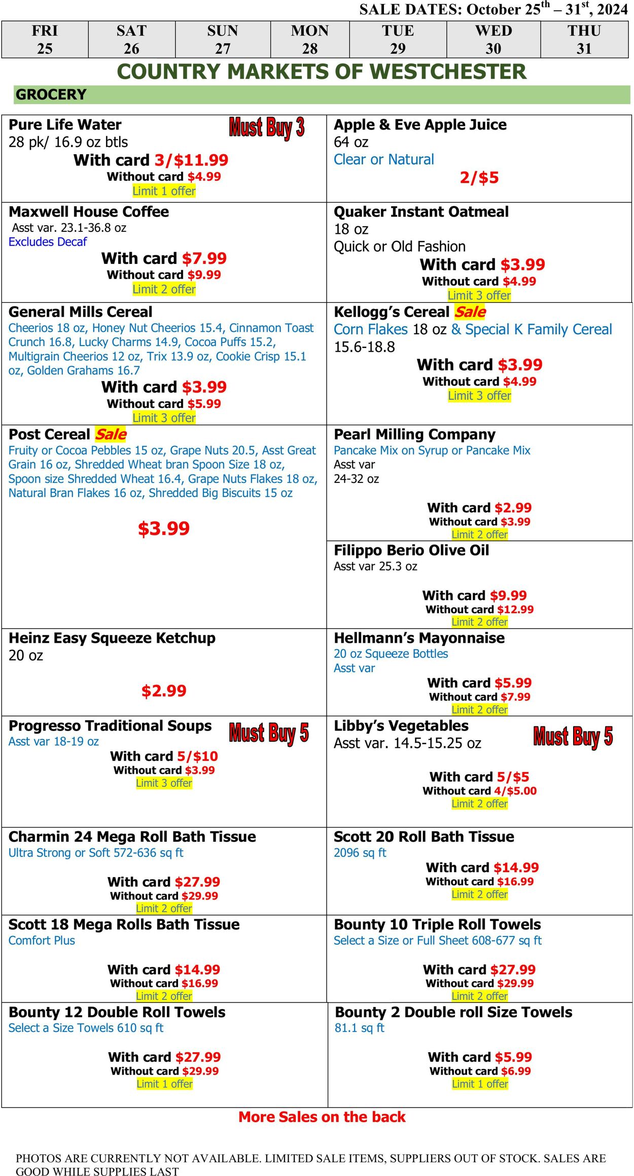 Weekly ad Country Markets of Westchester 10/25/2024 - 10/31/2024