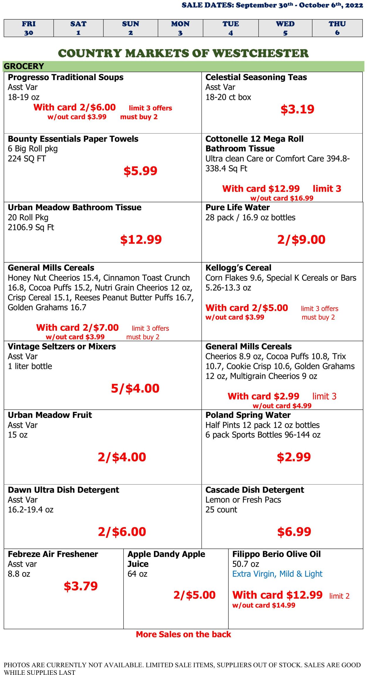 Weekly ad Country Markets of Westchester 09/30/2022 - 10/06/2022