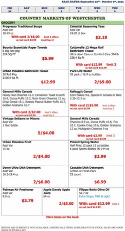 Weekly ad Country Markets of Westchester 09/30/2022-10/06/2022