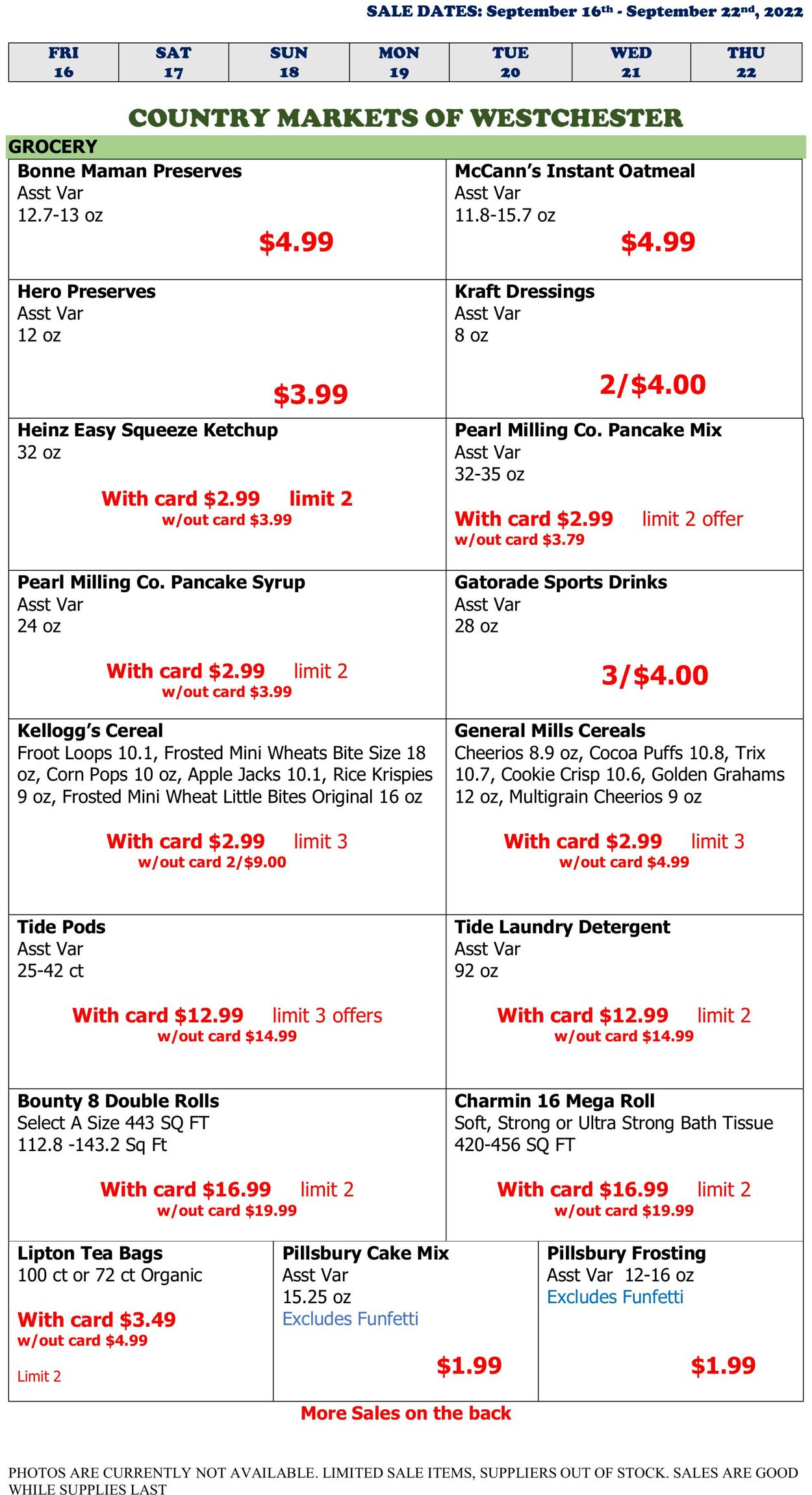 Weekly ad Country Markets of Westchester 09/16/2022 - 09/22/2022