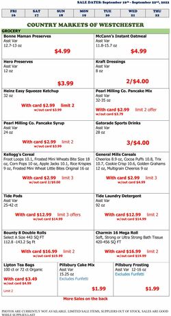 Weekly ad Country Markets of Westchester 09/16/2022-09/22/2022