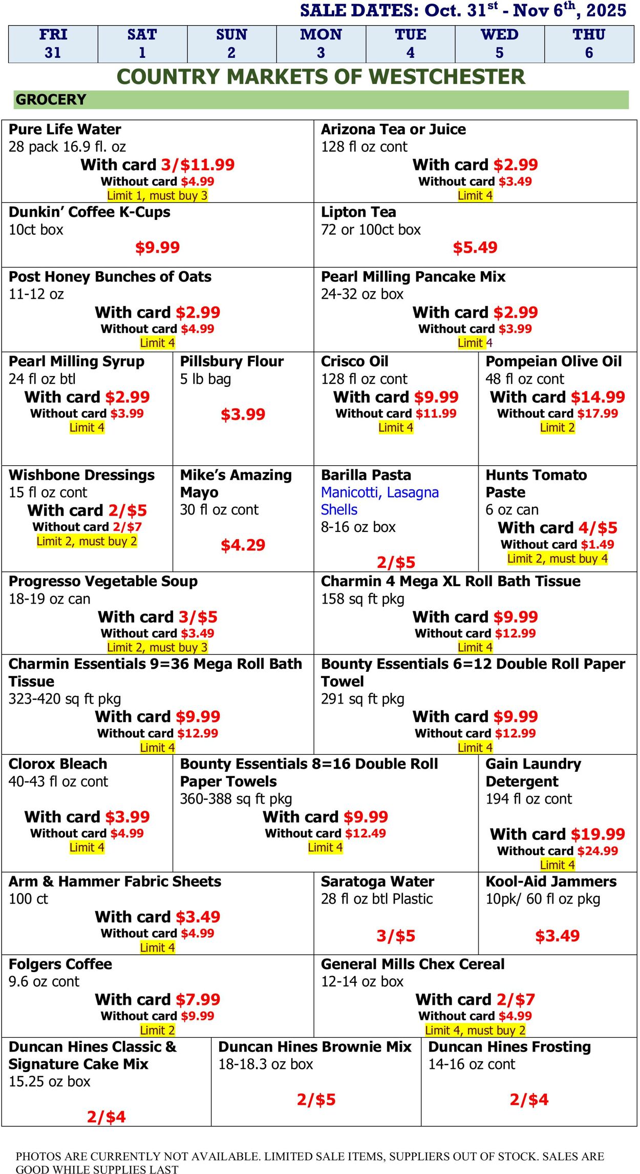 Weekly ad Country Markets of Westchester 10/31/2025 - 11/06/2025