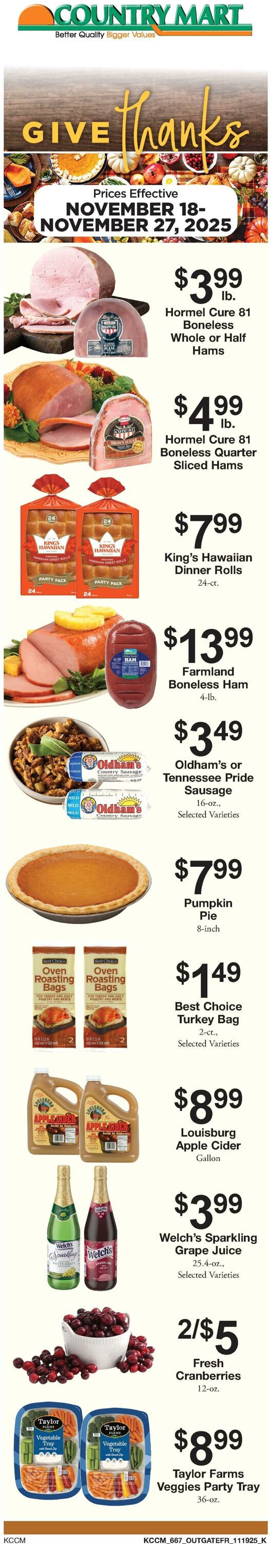 Weekly ad Country Mart 11/18/2025 - 11/24/2025