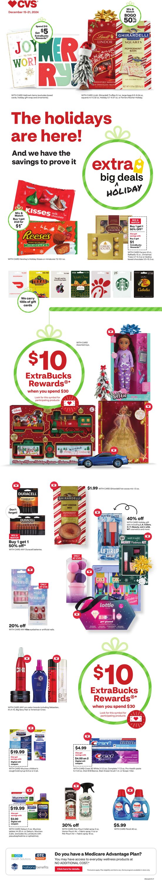 Weekly ad CVS Pharmacy 12/15/2024 - 12/21/2024