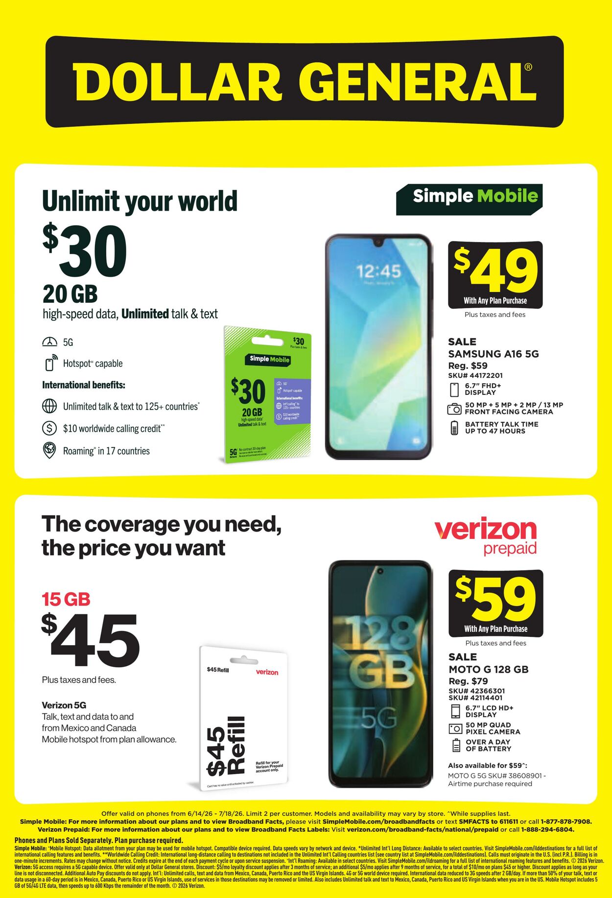 Weekly ad Dollar General 06/14/2026 - 07/18/2026