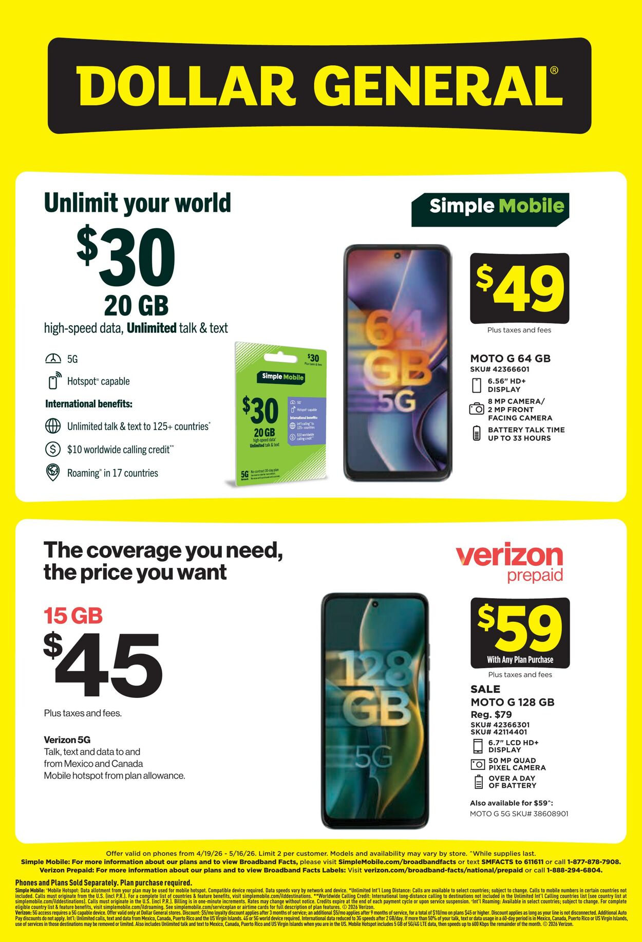 Weekly ad Dollar General 04/19/2026 - 05/16/2026