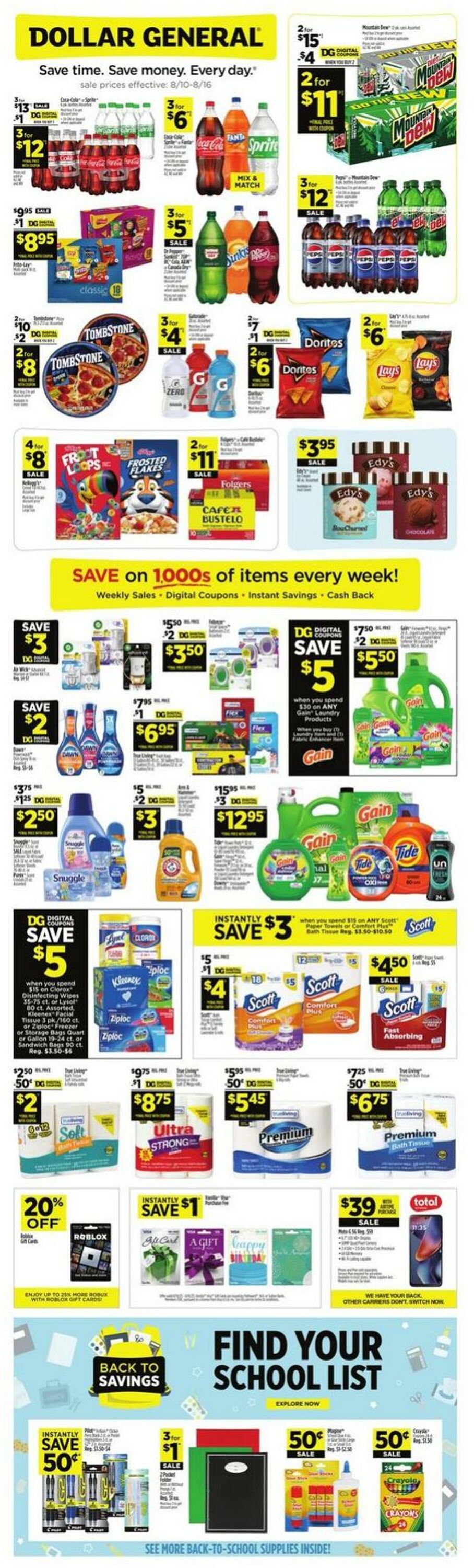 Weekly ad Dollar General 08/10/2025 - 08/16/2025