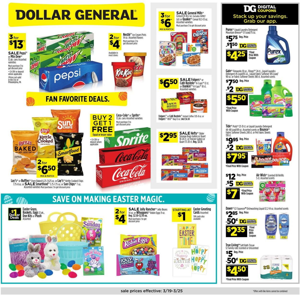 Dollar General Promotional Ad - Valid from 03/19 to 03/25 - Page nb 1 ...