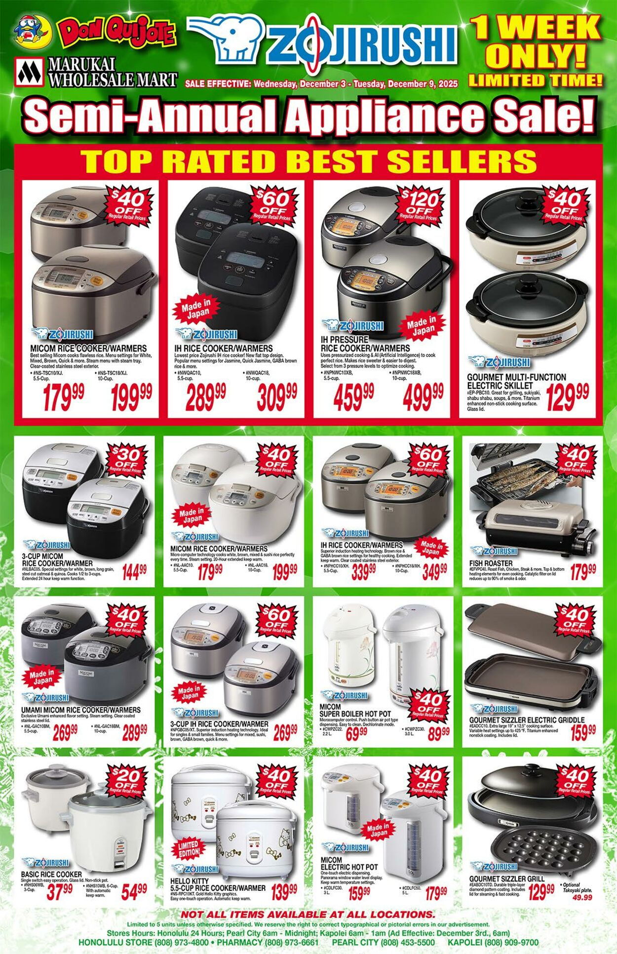Weekly ad Don Quijote Hawaii 12/03/2025 - 12/09/2025