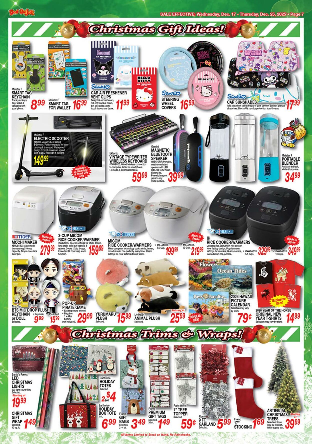 Weekly ad Don Quijote Hawaii 12/17/2025 - 12/25/2025