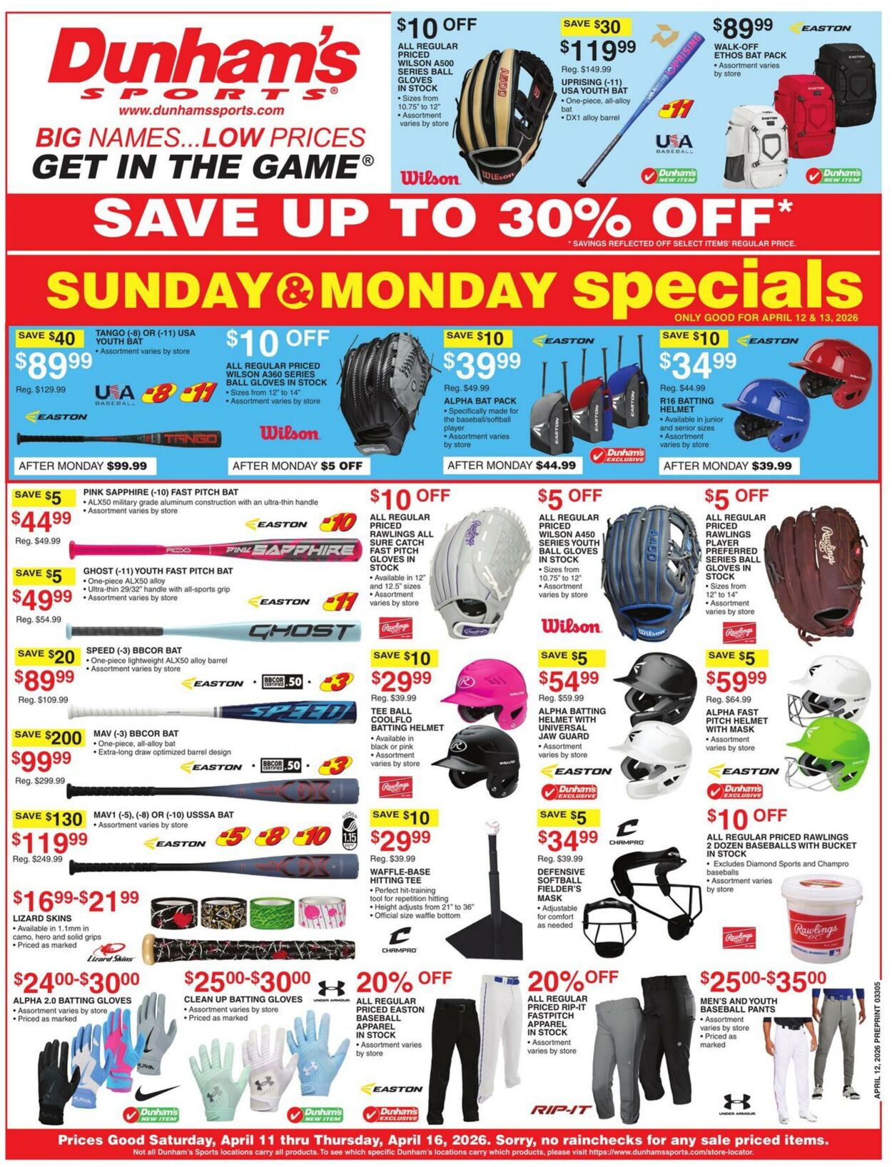 Weekly ad Dunham's 04/11/2026 - 04/16/2026