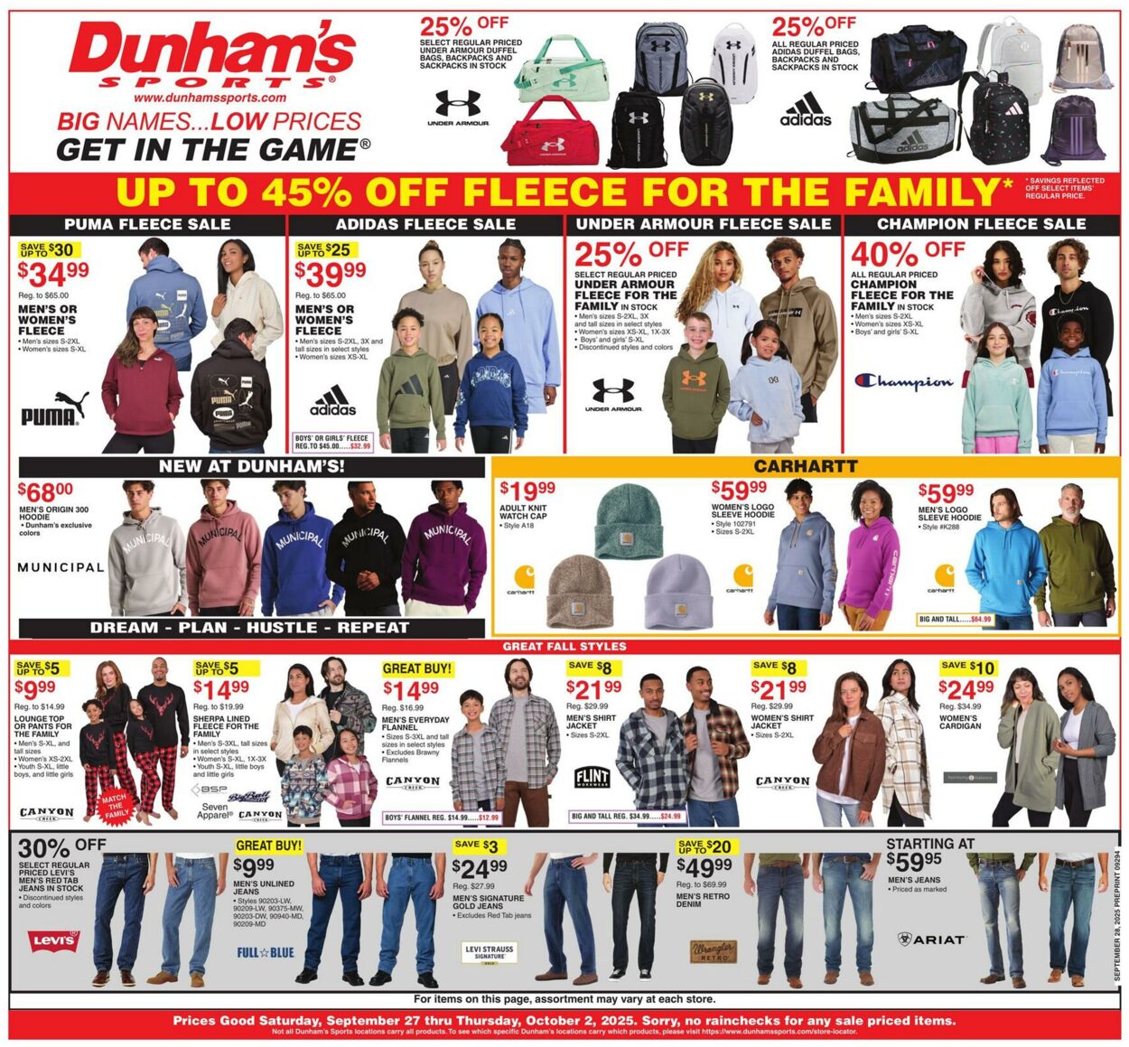 Weekly ad Dunham's 09/27/2025 - 10/02/2025