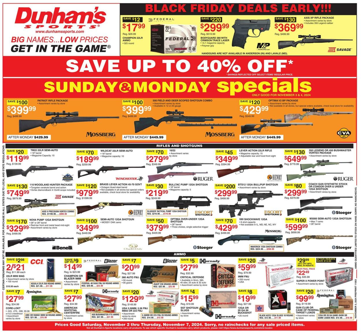 Weekly ad Dunham's 11/02/2024 - 11/07/2024