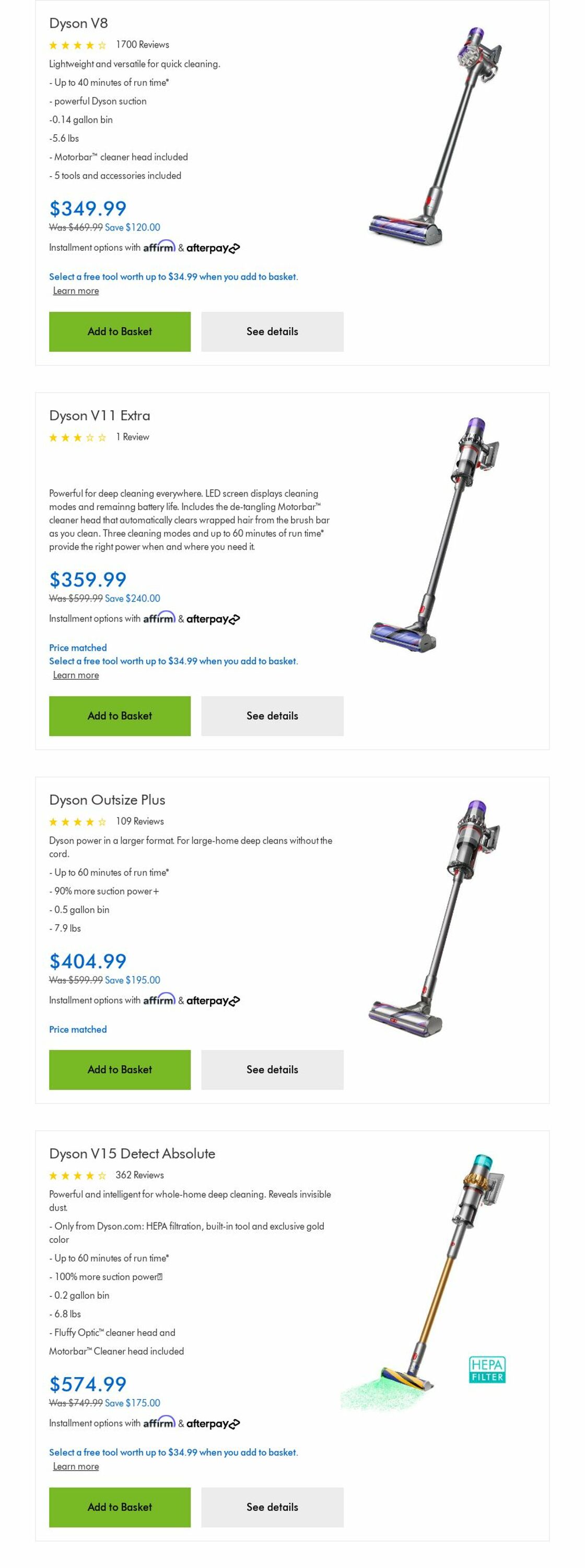 Weekly ad Dyson 11/01/2023 - 11/30/2023
