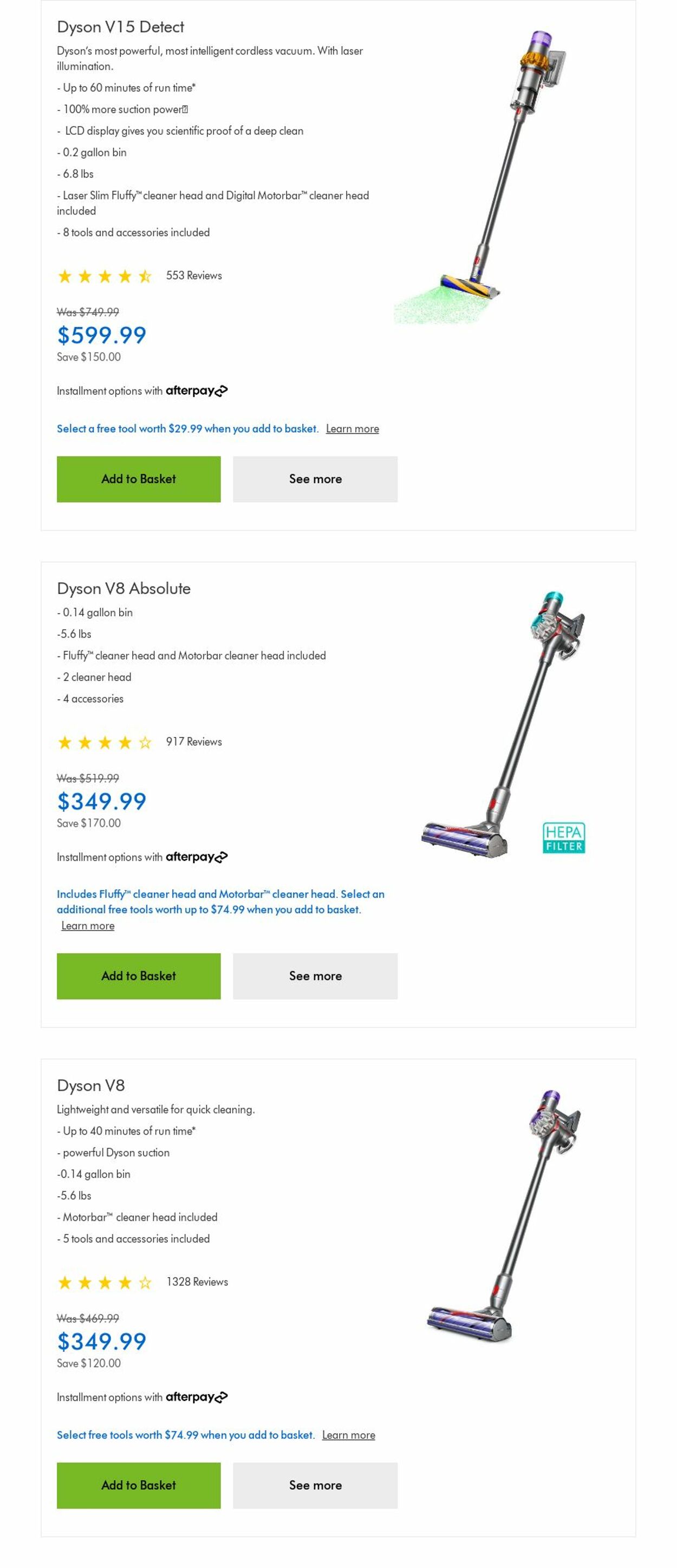 Weekly ad Dyson 07/01/2023 - 07/31/2023