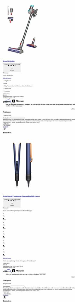 Weekly ad Dyson 10/01/2025 - 10/31/2025