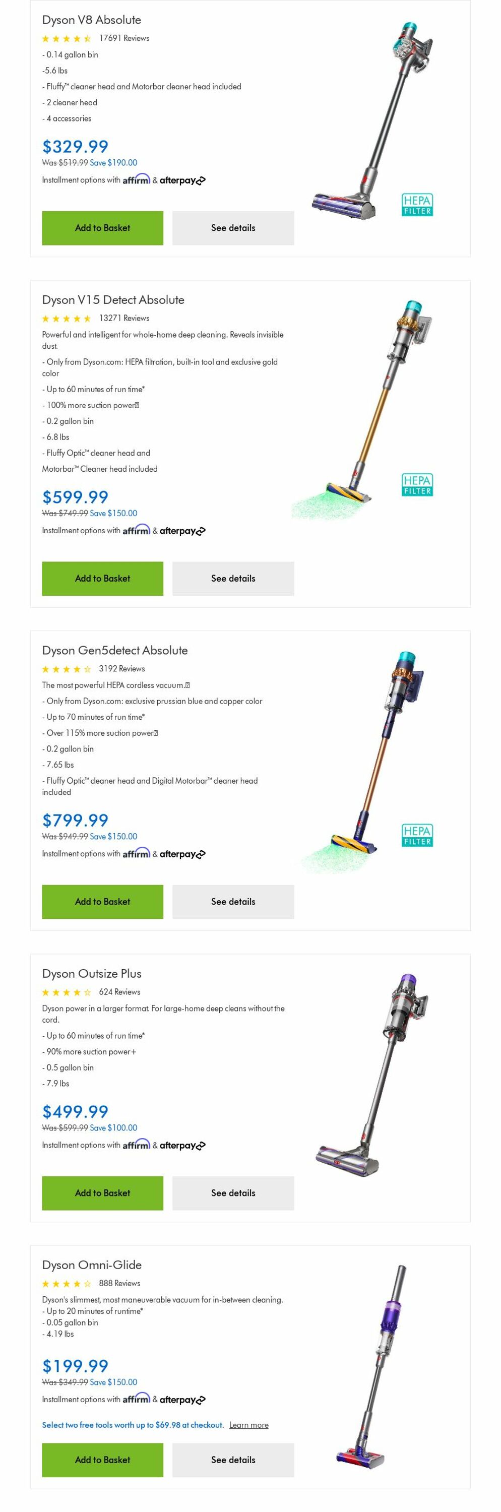 Weekly ad Dyson 02/01/2024 - 02/29/2024