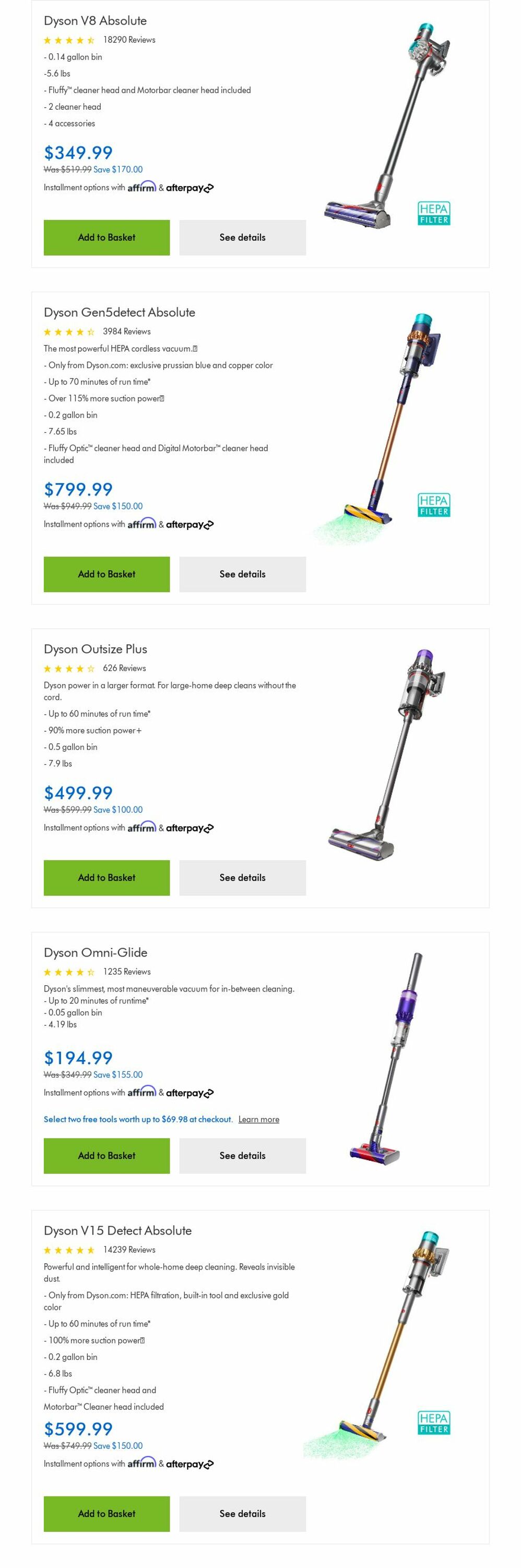 Weekly ad Dyson 03/01/2024 - 03/31/2024