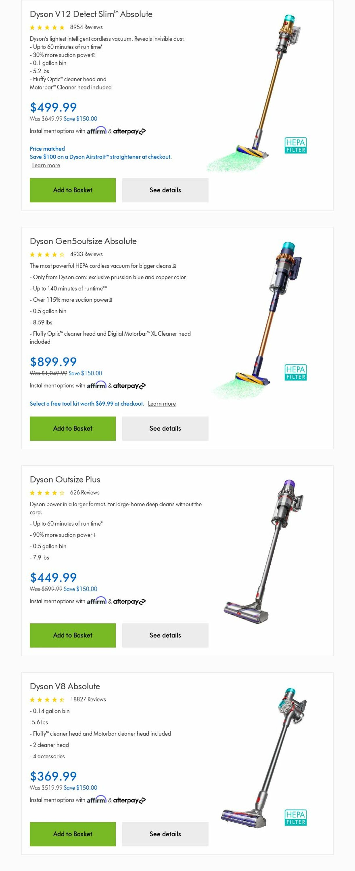 Weekly ad Dyson 04/01/2024 - 04/30/2024