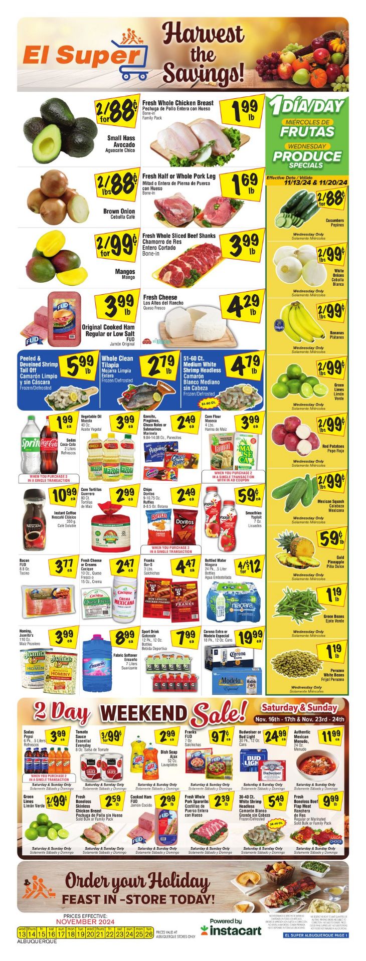 Weekly ad El Super 11/20/2024 - 11/26/2024