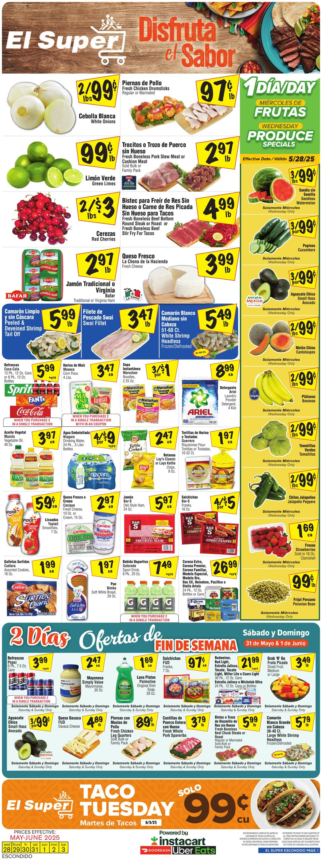 Weekly ad El Super 05/28/2025 - 06/03/2025