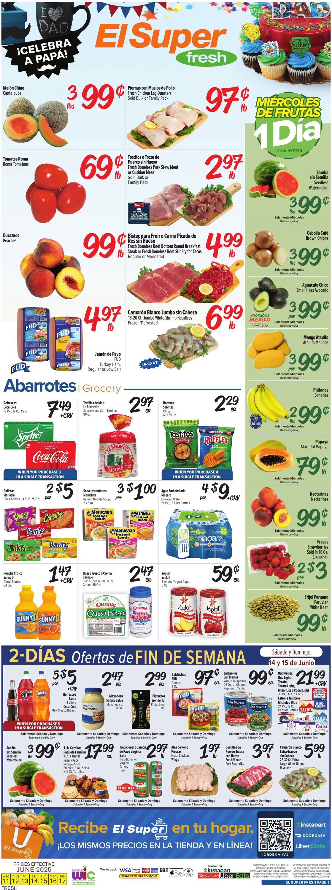 Weekly ad El Super 06/11/2025 - 06/17/2025