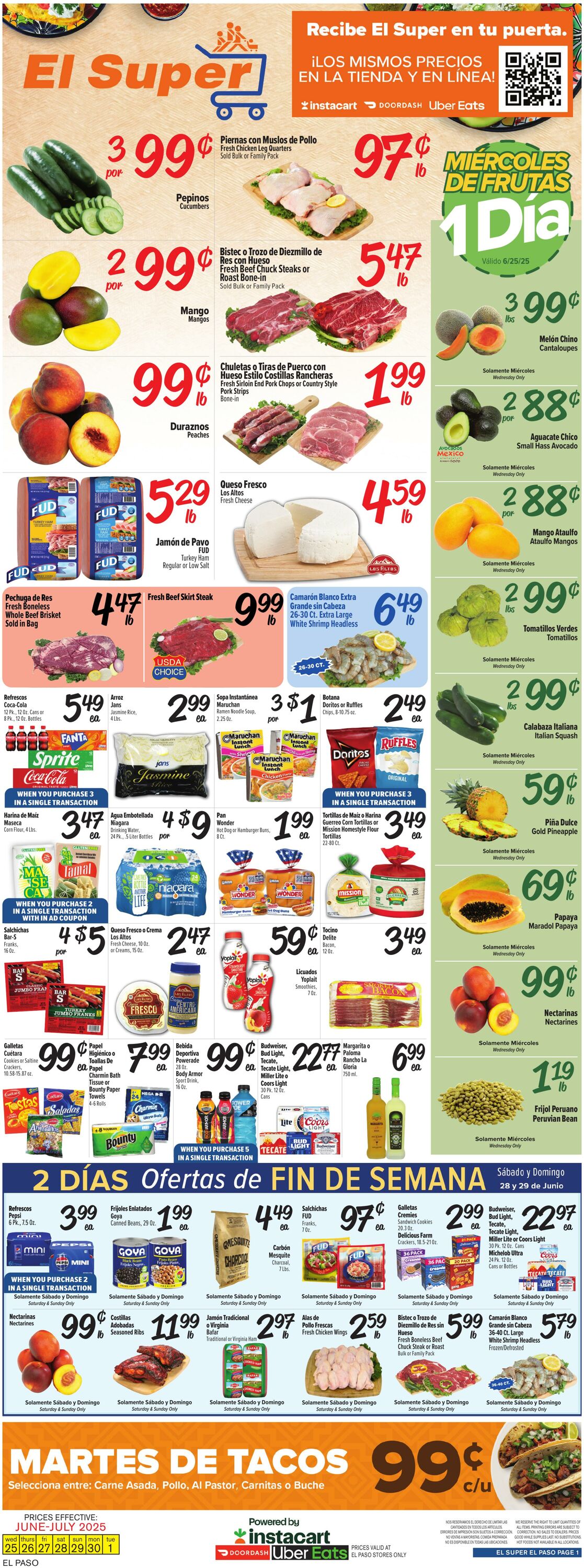 Weekly ad El Super 06/25/2025 - 07/01/2025