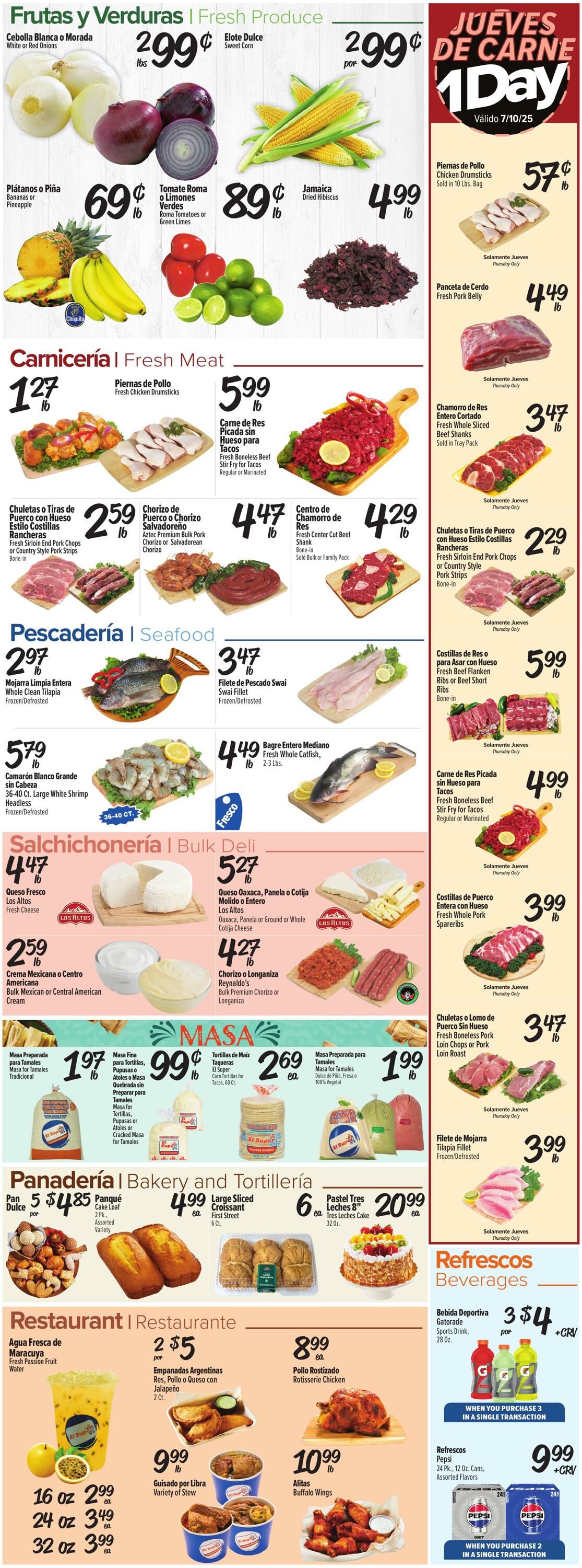 Weekly ad El Super 07/09/2025 - 07/15/2025