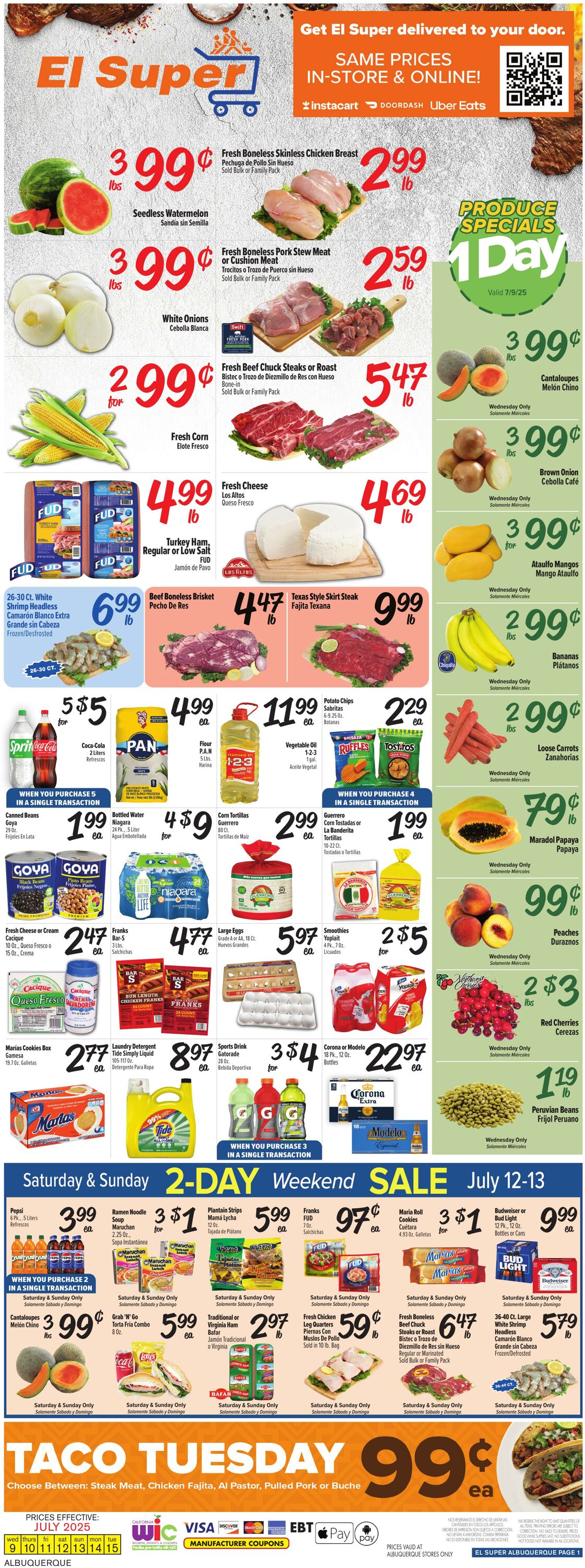 Weekly ad El Super 07/09/2025 - 07/15/2025
