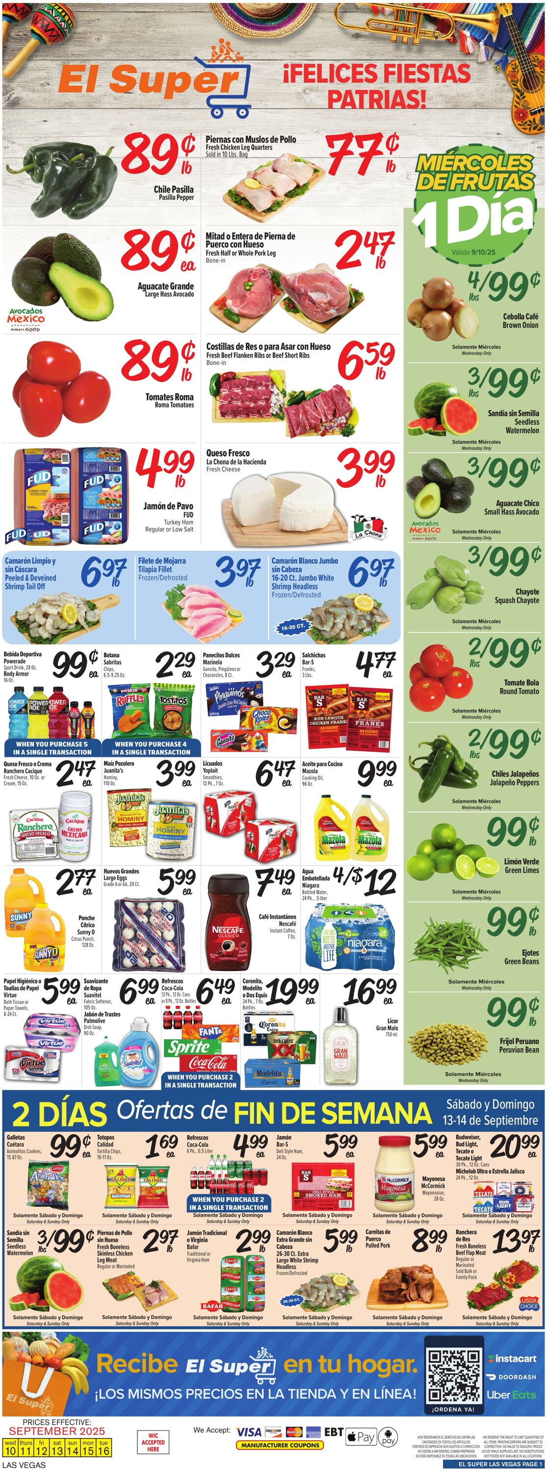 Weekly ad El Super 09/10/2025 - 09/16/2025