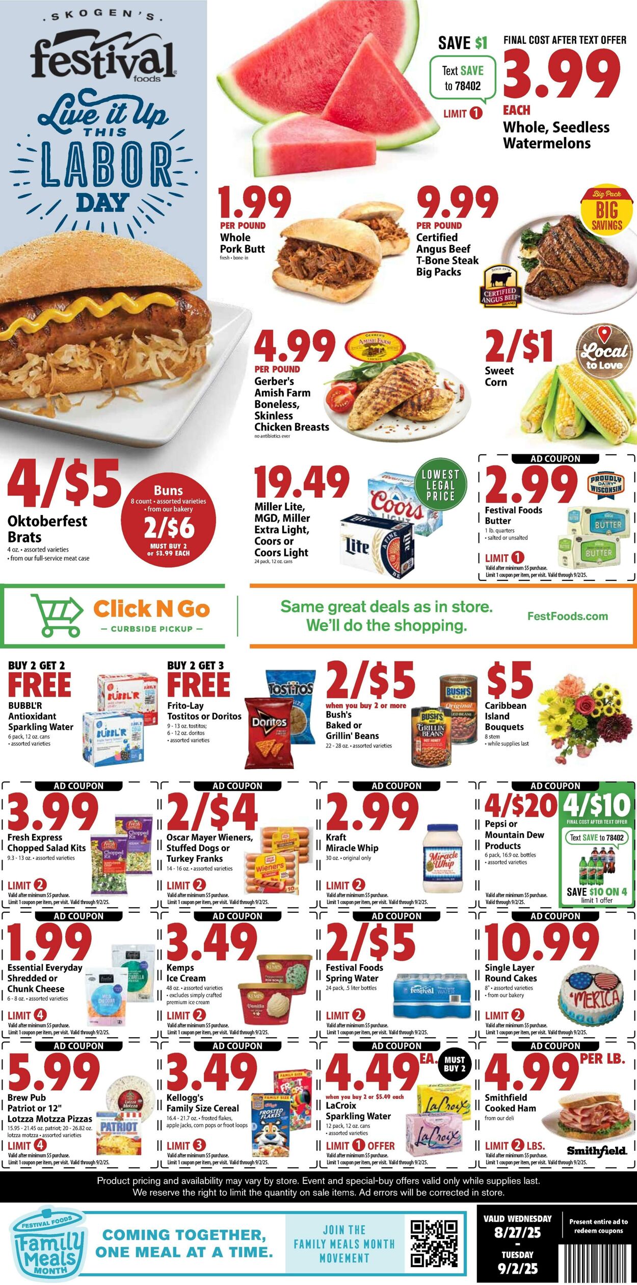 Weekly ad Festival Foods 08/27/2025 - 09/02/2025