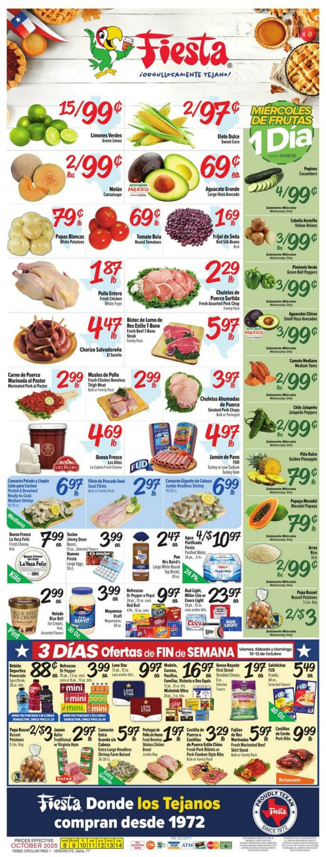 Weekly ad Fiesta Mart 10/08/2025 - 10/14/2025