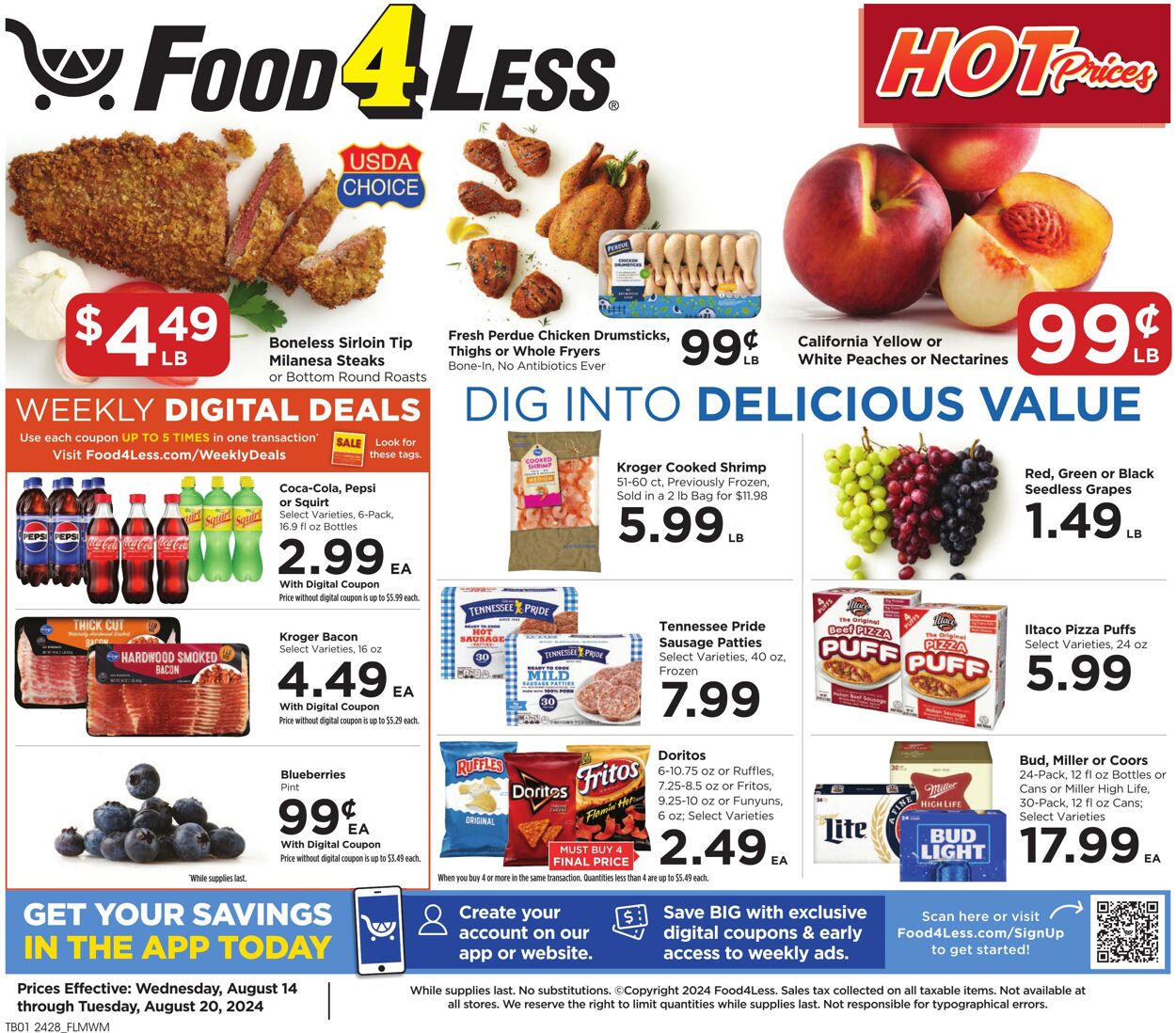 Weekly ad Food 4 Less 08/14/2024 - 08/20/2024