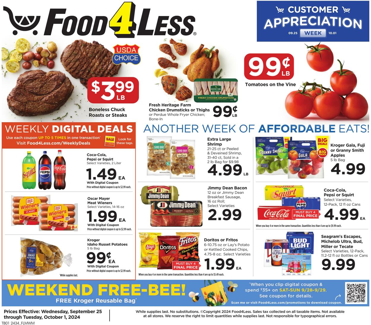 Weekly ad Food 4 Less 09/25/2024 - 10/01/2024