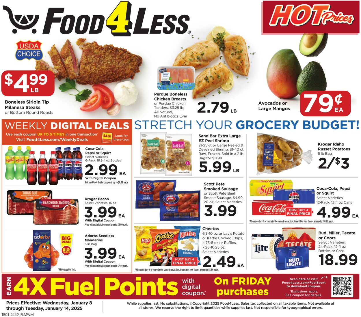 Weekly ad Food 4 Less 01/08/2025 - 01/14/2025