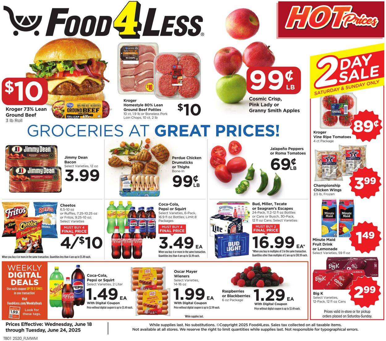 Weekly ad Food 4 Less 06/18/2025 - 06/24/2025