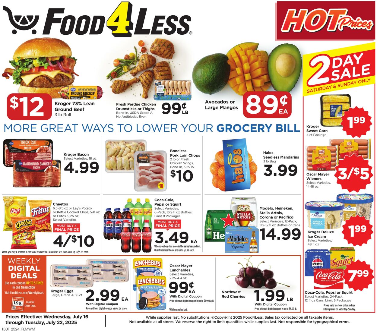 Weekly ad Food 4 Less 07/16/2025 - 07/22/2025