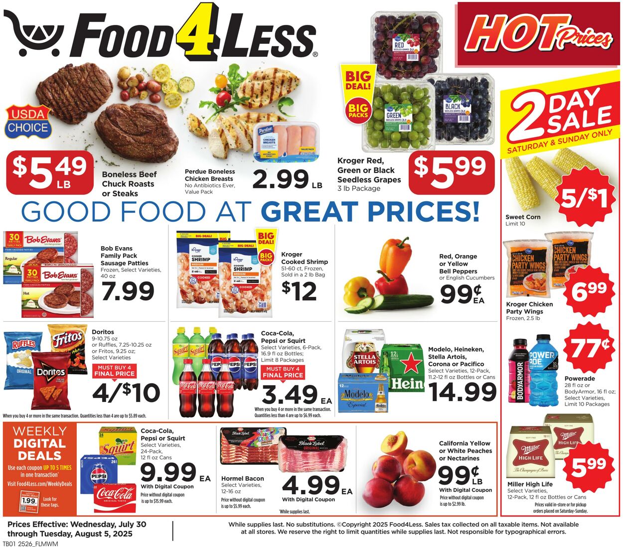 Weekly ad Food 4 Less 07/30/2025 - 08/05/2025