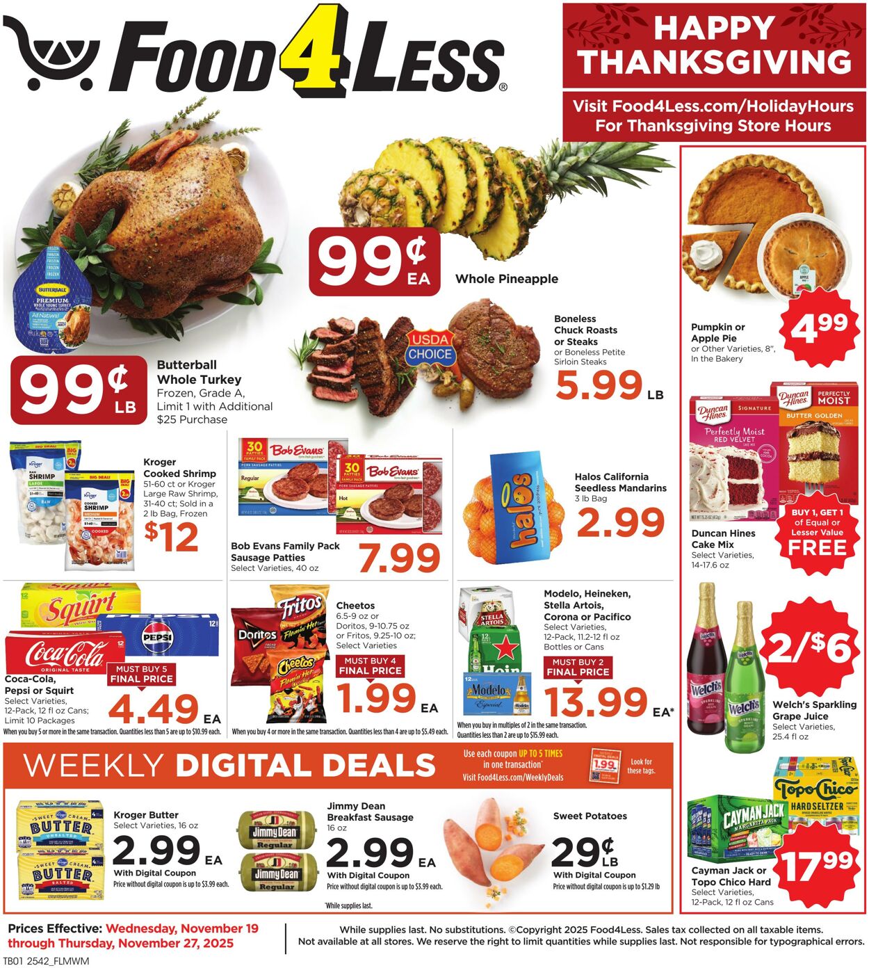 Weekly ad Food 4 Less 11/19/2025 - 11/27/2025
